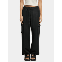 bequeme Urban Classics Damen Jeans Straight Fit Taschen 188 g/m² Schwarz