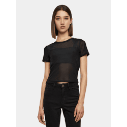 sportliches Urban Classics Damen T-Shirt Stretch Slim Fit 117 g/m² Schwarz
