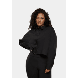 lässiges URBAN CLASSICS Damen Polo-Shirt Stretch Oversize 110 g/m² mit Baumwolle Schwarz