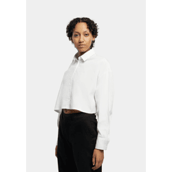 modernes Urban Classics Damen Polo-Shirt Stretch Oversize 110 g/m² mit Baumwolle Weiß