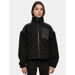 funktionale Urban Classics Damen Jacke Fleece 330 g/m² Schwarz