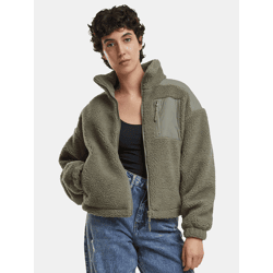stylische Urban Classics Damen Jacke Fleece 330 g/m² Grün