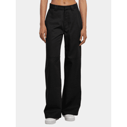 lässige Urban Classics Damen Jeans Straight Fit Reißverschluss Taschen mit Baumwolle Schwarz