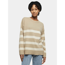 weiches Urban Classics Damen Sweatshirt Oversize 7 g/m² mit Baumwolle Beige