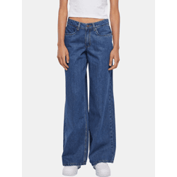 lässige Urban Classics Damen Jeans Reißverschluss Taschen mit Baumwolle Blau