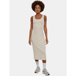 leichtes Urban Classics Damen Kleid Stretch 180 g/m² mit Baumwolle Ecru-Weiß