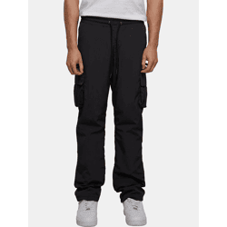 bequeme URBAN CLASSICS Herren Jeans Straight Fit Kordelzug Taschen Schwarz