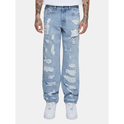 Comfortable Urban Classics Men's Straight-Fit Jeans in Cotton Blue