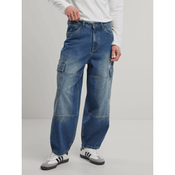 moderne URBAN CLASSICS Herren Jeans mit Cargotaschen Denim-Hose Blau