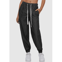 bequeme Urban Classics Damen Hose 140 g/m² mit Baumwolle Schwarz