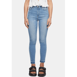 stylische URBAN CLASSICS Damen Jeans Skinny Fit Stretch mit Baumwolle Blau