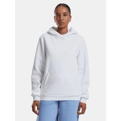 lässiger Urban Classics Damen Hoodie Rippbündchen Kapuze 330 g/m² mit Baumwolle Weiß