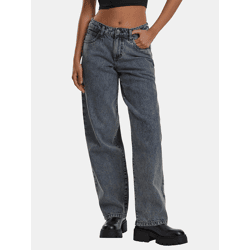 lässige Urban Classics Damen Jeans Reißverschluss Taschen mit Baumwolle Blau