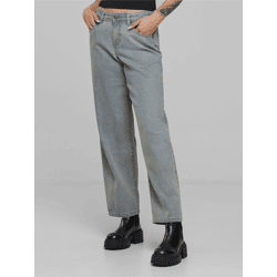 bequeme Urban Classics Damen Jeans Reißverschluss Taschen mit Baumwolle Blau
