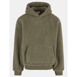 lässiger URBAN CLASSICS Herren Hoodie Rippbündchen Kapuze Grün