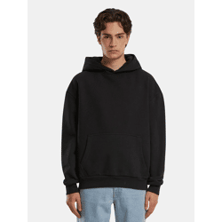 bequemer URBAN CLASSICS Herren Hoodie Rippbündchen Kapuze 500 g/m² mit Baumwolle Schwarz