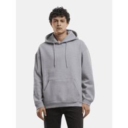 moderner URBAN CLASSICS Herren Hoodie Rippbündchen Kapuze mit Baumwolle Grau