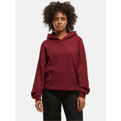lässiger Urban Classics Damen Hoodie Fleece mit Baumwolle Rot