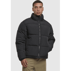 lässige URBAN CLASSICS Herren Jacke Reißverschluss Taschen 90 g/m² Schwarz
