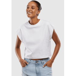 sportliches URBAN CLASSICS Damen T-Shirt Oversize 240 g/m² mit Baumwolle Weiß