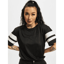 bequemes Urban Classics Damen T-Shirt Mesh 130 g/m² Schwarz/Weiß