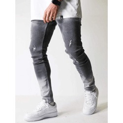 stylische 2Y Premium Herren Jeans Straight Fit Grau