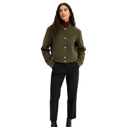 pflegeleichter Damen Blouson in Wolloptik Übergangs-Jacke mit Zierknöpfen Große Größen 973668 Grün
