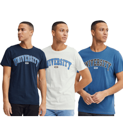 klassisches 11 PROJECT PRSit Herren T-Shirt mit Rundhals Shirt 20715957ME Hellblau, Dunkelblau oder Weiß