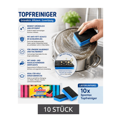 10er Pack Spontex Topfreiniger mit Anti-Fett Schutz Reinigungsschwamm Spül-Schwamm 9891899 Bunt/Grün