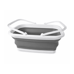 Faltbarer Wäschekorb 16 Liter Platzsparender Wäschebehälter mit Griffen 9940983 Grau/Weiß