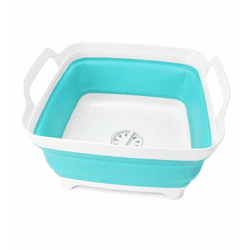 Faltbare Spülschüssel 11,5 Liter Platzsparende Wasch-Schüssel 9941781 Blau/Weiß