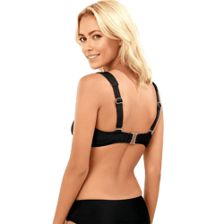 zeitloses Damen Bikini-Set zweiteiliger Minimizer mit gepolsterten Trägern Bademode E-Körbchen 914316 Schwarz