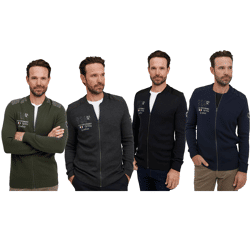 klassische FQ1924 FQErland Herren Zip-Jacke mit Stehkragen Jacke 21900122 in Grün, Grau, Schwarz oder Blau