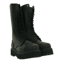 zeitlose Unisex Brandit Phantom Echtleder-Stiefel mit markanter Plateausohle Rangerstiefel Schnür-Boots 2. Wahl – kleine Schönheitsfehl