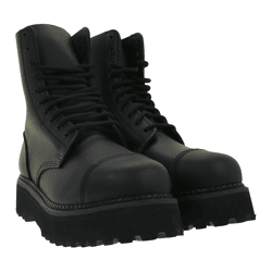 zeitlose Unisex Brandit Phantom Echtleder-Stiefel mit markanter Plateausohle Rangerstiefel im Military-Stil Schnür-Boots 2. Wahl – klein