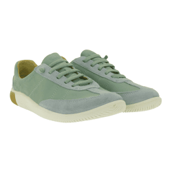 Leichte KEEN KNX T-Toe Damen Sneaker Leder Freizeitschuhe Trainingsschuh mit elastischer Schnürung 1031233 Eisgrün/Birke