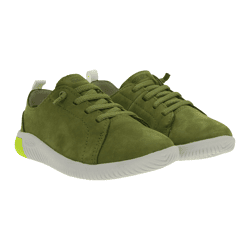 Bequeme KEEN Knx Lace Fig/Star Kinder Barfußschuhe mit Eco Anti-Odor-Technologie Echtleder-Schuhe Freizeit-Schuhe 1030119 Oliv-Grün