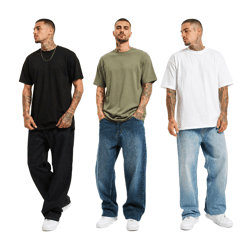 lässige Dangerous DNGRS Herren Baggy-Jeans Alltags-Hose Baumwoll-Hose in Dunkelblau Blau und Hell-Blau