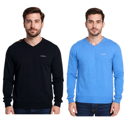 HACKETT LONDON GOLF Herren Baumwoll-Pullover Strick-Pullover mit V-Ausschnitt Langarm-Shirt HMX500 in Schwarz oder Blau
