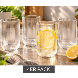 4 Stück DR Home Division Trinkglas 4 x 260 ml für alle Getränke geeignet **B-Ware – geprüft** in Weiß