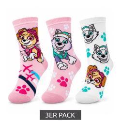3 Paar Paw Patrol Kinder-Socken aus Baumwolle – Bequeme Socken für Mädchen mit 3 verschiedenen Motiven – Bunt