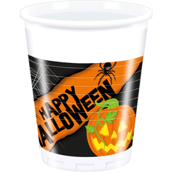 HAPPY SPOOKY HALLOWEEN - 8 Plastikbecher 200 ml