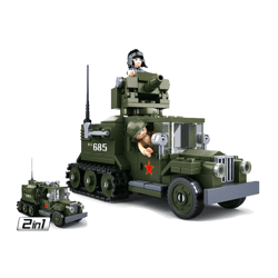 Sluban M38-B0685 - Army WWII - Alliierter Halbkettenfahrzeug 2in1