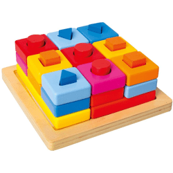 Bino & Mertens - Buntes Holz- Steck/ - Stapelspiel