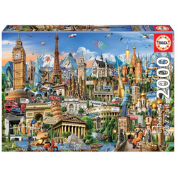 Educa Puzzle 9217697 - Europe Landmarks - 2000 Teile Puzzle