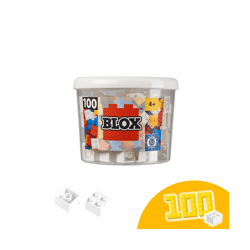 Simba 104114113 - Blox 100 weiße 4er Bausteine in Dose (Androni)