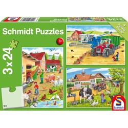 Auf dem Bauernhof - 3x 24 Teile Puzzle