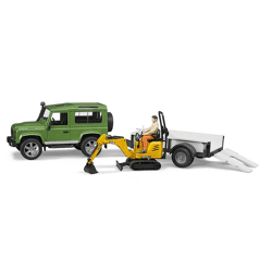Bruder 02593 - Land Rover mit Hänger und JCB Bagger, 1:16