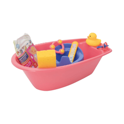 Doll bathtub set with accessories, 8 pcs.