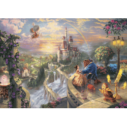 Thomas Kinkade - Disney, Beauty and the Beast - 500 Teile Puzzle in Nostalgiedose